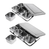 Maxbell Stainless Steel Seasoning Box Storage Container for Spice Salt Sugar 6 Grid