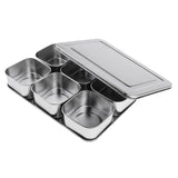 Maxbell Stainless Steel Seasoning Box Storage Container for Spice Salt Sugar 6 Grid