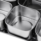 Maxbell Stainless Steel Seasoning Box Storage Container for Spice Salt Sugar 6 Grid