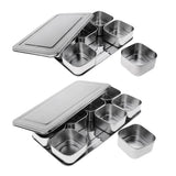 Maxbell Stainless Steel Seasoning Box Storage Container for Spice Salt Sugar 6 Grid