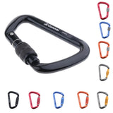 Maxbell 28KN Aluminum Climbing Mountaineering D Type Carabiner Black Auto Lock