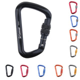 Maxbell 28KN Aluminum Climbing Mountaineering D Type Carabiner Black Auto Lock