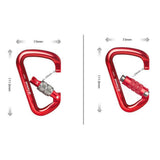 Maxbell 28KN Aluminum Climbing Mountaineering D Type Carabiner Black Auto Lock