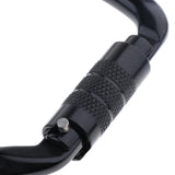 Maxbell 28KN Aluminum Climbing Mountaineering D Type Carabiner Black Auto Lock