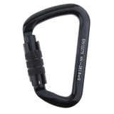 Maxbell 28KN Aluminum Climbing Mountaineering D Type Carabiner Black Auto Lock