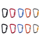 Maxbell 28KN Aluminum Climbing Mountaineering D Type Carabiner Black Auto Lock