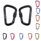 Maxbell 28KN Aluminum Climbing Mountaineering D Type Carabiner Black Auto Lock