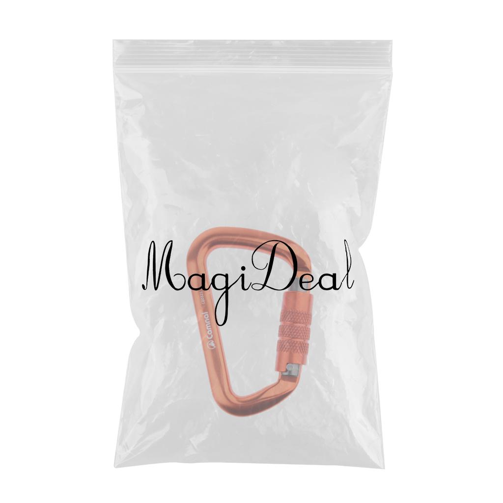Maxbell 28KN Aluminum Climbing Mountaineering D Type Carabiner Orange Auto Lock