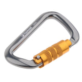 Maxbell 28KN Aluminum Climbing Mountaineering D Type Carabiner Gray Auto Lock
