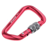 Maxbell 28KN Aluminum Climbing Mountaineering D Type Carabiner Red Screw Lock