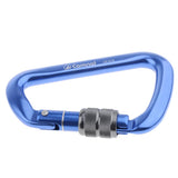 Maxbell 28KN Aluminum Climbing Mountaineering D Type Carabiner Blue Screw Lock