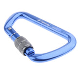 Maxbell 28KN Aluminum Climbing Mountaineering D Type Carabiner Blue Screw Lock