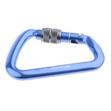 Maxbell 28KN Aluminum Climbing Mountaineering D Type Carabiner Blue Screw Lock