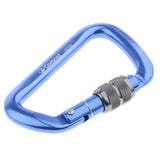 Maxbell 28KN Aluminum Climbing Mountaineering D Type Carabiner Blue Screw Lock