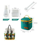 Maxbell 6pcs Seasoning Bottle Set, Plastic Storage Jar Compact Spice Container Box for Kitchen BBQ Camping Picnic