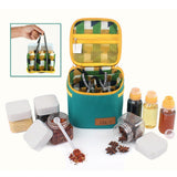 Maxbell 6pcs Seasoning Bottle Set, Plastic Storage Jar Compact Spice Container Box for Kitchen BBQ Camping Picnic