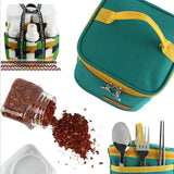 Maxbell 6pcs Seasoning Bottle Set, Plastic Storage Jar Compact Spice Container Box for Kitchen BBQ Camping Picnic