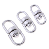 Maxbell 50Pcs Swivel Key ring Connectors Double Ended Clasp Clip 360 Degress Small