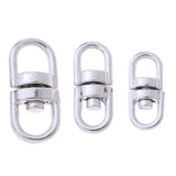 Maxbell 50Pcs Swivel Key ring Connectors Double Ended Clasp Clip 360 Degress Small