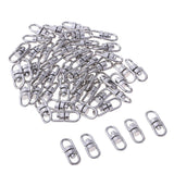 Maxbell 50Pcs Swivel Key ring Connectors Double Ended Clasp Clip 360 Degress Small