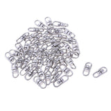 Maxbell 50Pcs Swivel Key ring Connectors Double Ended Clasp Clip 360 Degress Small