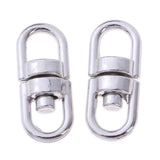 Maxbell 50Pcs Swivel Key ring Connectors Double Ended Clasp Clip 360 Degress Small