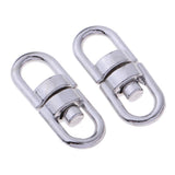 Maxbell 50Pcs Swivel Key ring Connectors Double Ended Clasp Clip 360 Degress Small