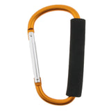 Maxbell Portable Large D Ring Snap Hook Aluminum Carabiner Cushion Grip 9mm yellow