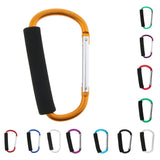 Maxbell Portable Large D Ring Snap Hook Aluminum Carabiner Cushion Grip 9mm yellow