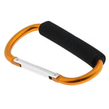 Maxbell Portable Large D Ring Snap Hook Aluminum Carabiner Cushion Grip 9mm yellow