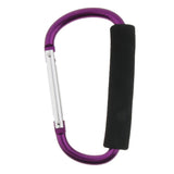 Maxbell Portable Large D Ring Snap Hook Aluminum Carabiner Cushion Grip 9mm purple