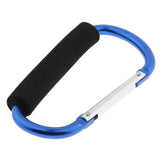 Maxbell Portable Large D Ring Snap Hook Aluminum Carabiner Cushion Grip 9mm blue