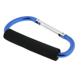 Maxbell Portable Large D Ring Snap Hook Aluminum Carabiner Cushion Grip 9mm blue