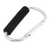 Maxbell Portable Large D Ring Snap Hook Aluminum Carabiner Cushion Grip 9mm silver