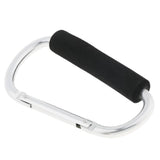 Maxbell Portable Large D Ring Snap Hook Aluminum Carabiner Cushion Grip 9mm silver