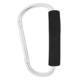 Maxbell Portable Large D Ring Snap Hook Aluminum Carabiner Cushion Grip 9mm silver