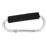Maxbell Portable Large D Ring Snap Hook Aluminum Carabiner Cushion Grip 9mm silver