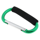 Maxbell Portable Large D Ring Snap Hook Aluminum Carabiner Cushion Grip 12mm green