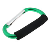 Maxbell Portable Large D Ring Snap Hook Aluminum Carabiner Cushion Grip 12mm green