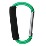 Maxbell Portable Large D Ring Snap Hook Aluminum Carabiner Cushion Grip 12mm green