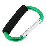Maxbell Portable Large D Ring Snap Hook Aluminum Carabiner Cushion Grip 12mm green