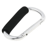 Maxbell Portable Large D Ring Snap Hook Aluminum Carabiner Cushion Grip 12mm silver