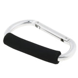 Maxbell Portable Large D Ring Snap Hook Aluminum Carabiner Cushion Grip 12mm silver