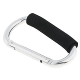 Maxbell Portable Large D Ring Snap Hook Aluminum Carabiner Cushion Grip 12mm silver