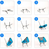 Maxbell Foldable Camping Fishing Chair Lightweight Portable Four Leg Back Seat Green