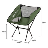 Maxbell Foldable Camping Fishing Chair Lightweight Portable Four Leg Back Seat Green