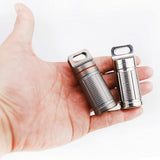 Maxbell Pill Fob Capsule, Waterproof Outdoor Survival Pill Box Dispenser Silver