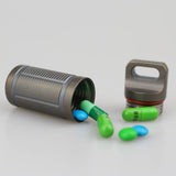 Maxbell Pill Fob Capsule, Waterproof Outdoor Survival Pill Box Dispenser Silver