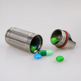 Maxbell Pill Fob Capsule, Waterproof Outdoor Survival Pill Box Dispenser Silver