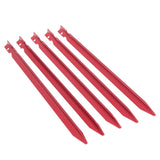 Maxbell 5pcs 23cm Aluminum Camping Tent Stakes Pegs Triangle Ground Nails  Red